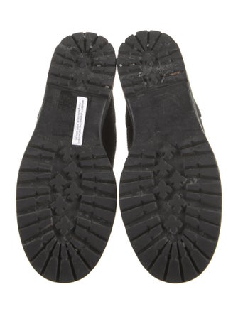 Prada Sport Wool Leather Trim Embellishment Combat Boots