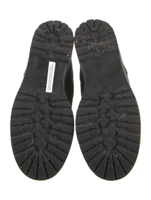 Prada Sport Wool Leather Trim Embellishment Combat Boots