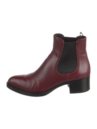 Prada Leather Colorblock Pattern Chelsea Boots
