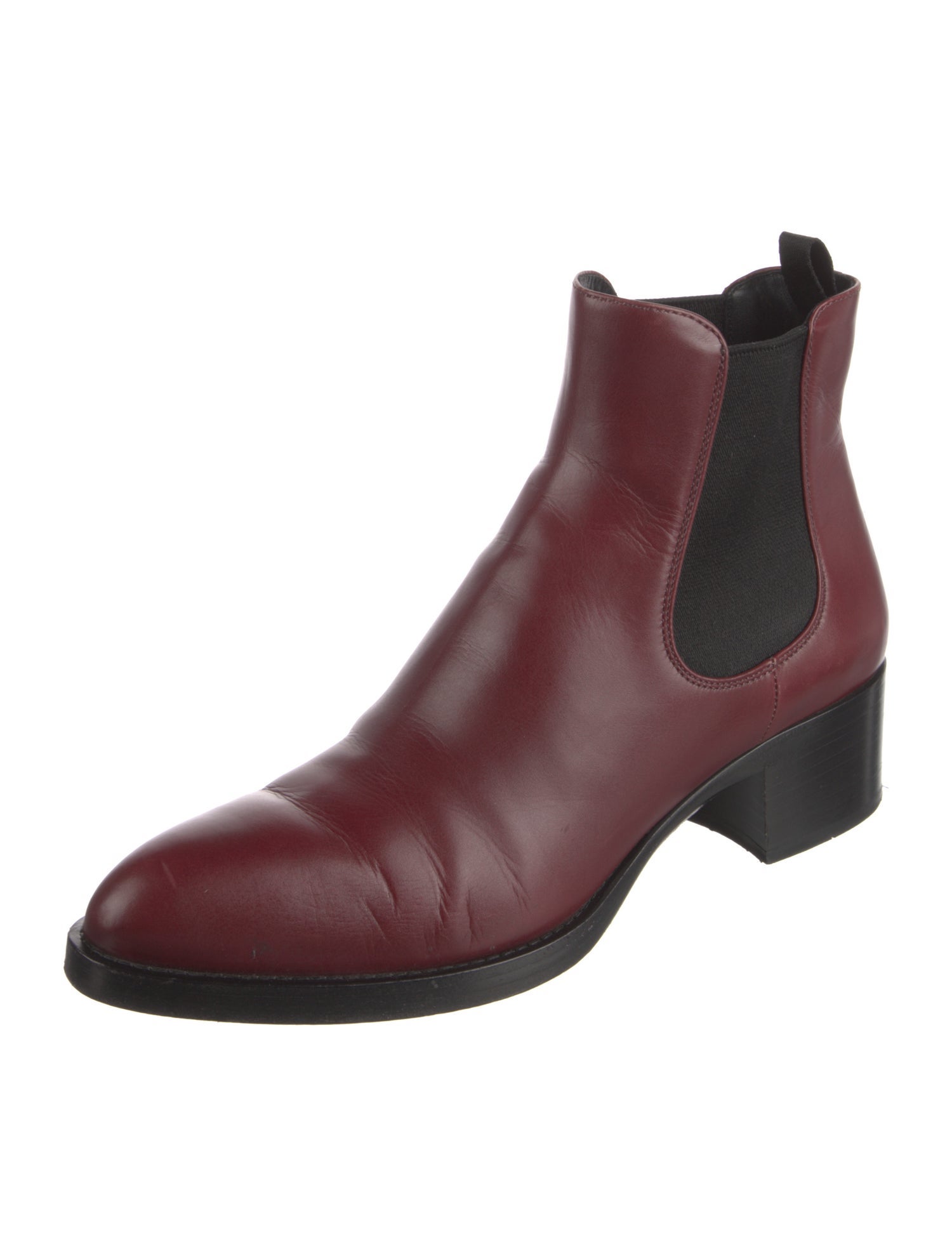 Prada Leather Colorblock Pattern Chelsea Boots