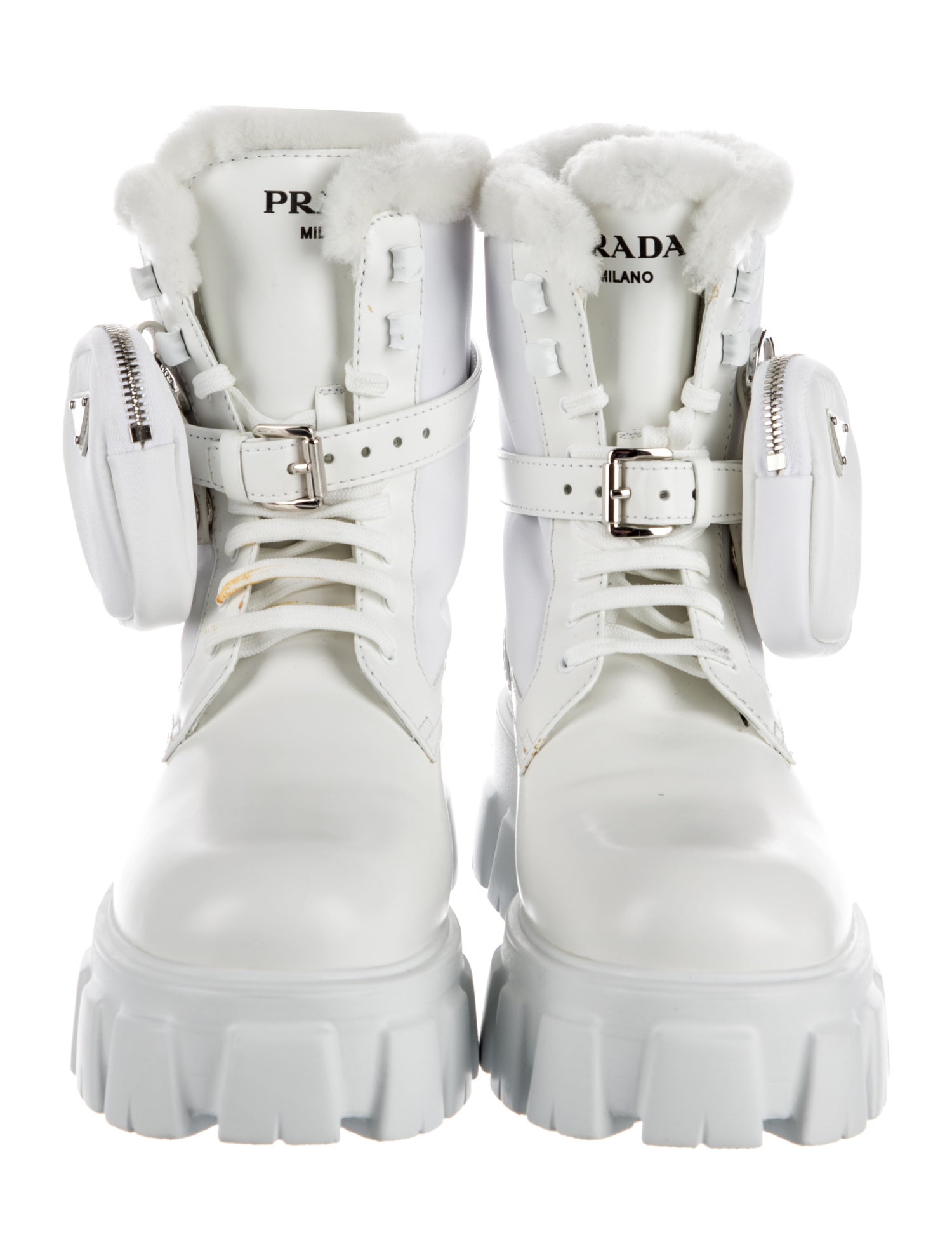 Prada Leather Combat Boots