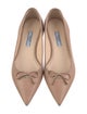 Prada Leather Bow Accents Ballet Flats
