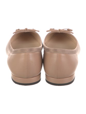 Prada Leather Bow Accents Ballet Flats