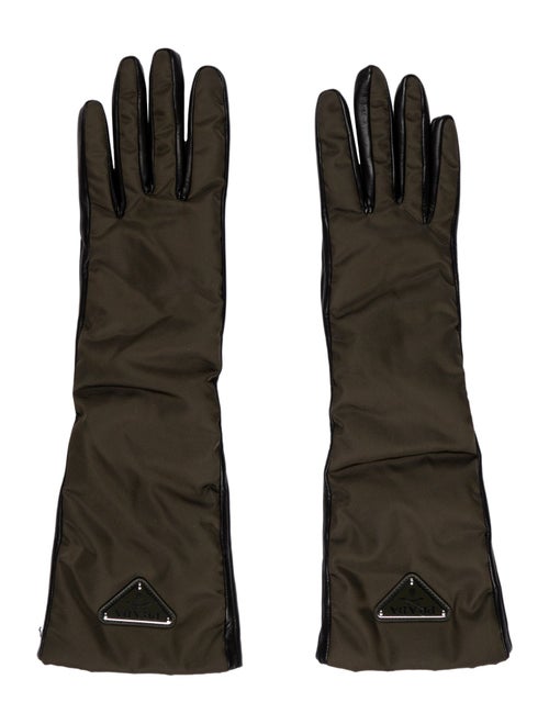 Prada Logo Leather Gloves