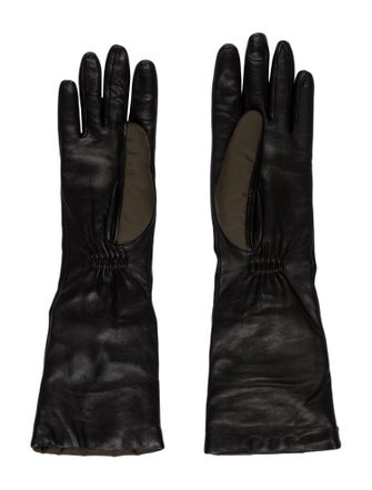 Prada Logo Leather Gloves