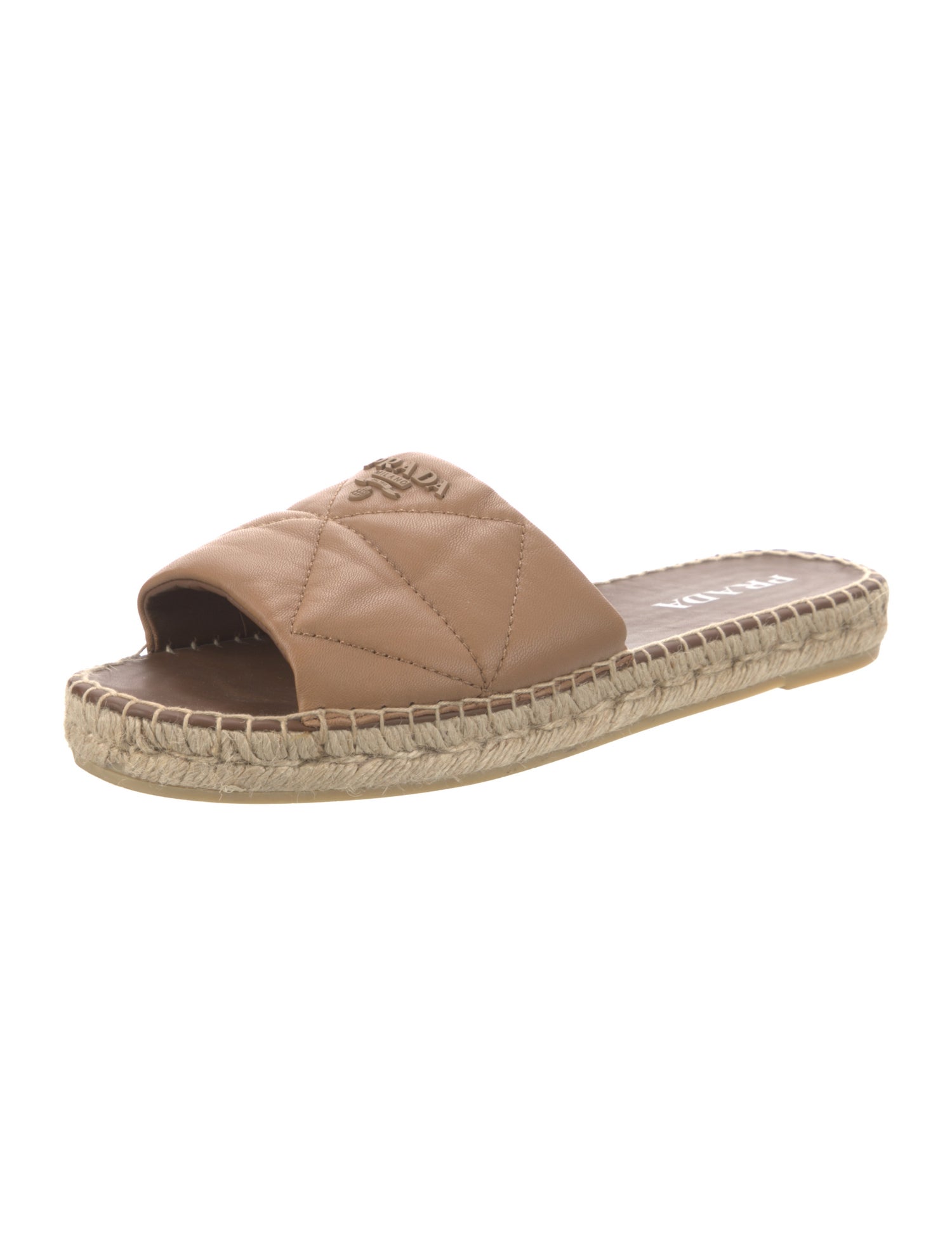 Prada Quilted Pattern Leather Espadrilles