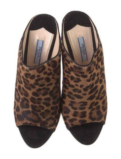 Prada Ponyhair Animal Print Slides