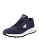 Prada Enameled Metal Triangle Nylon Sneakers