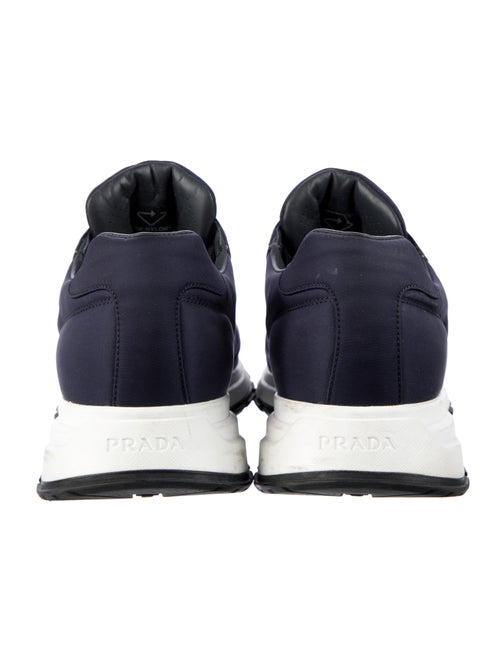 Prada Enameled Metal Triangle Nylon Sneakers