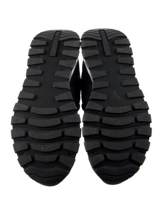 Prada Enameled Metal Triangle Nylon Sneakers