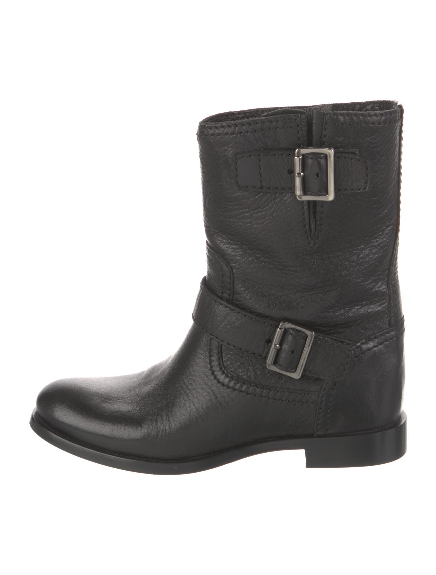 Prada Leather Moto Boots