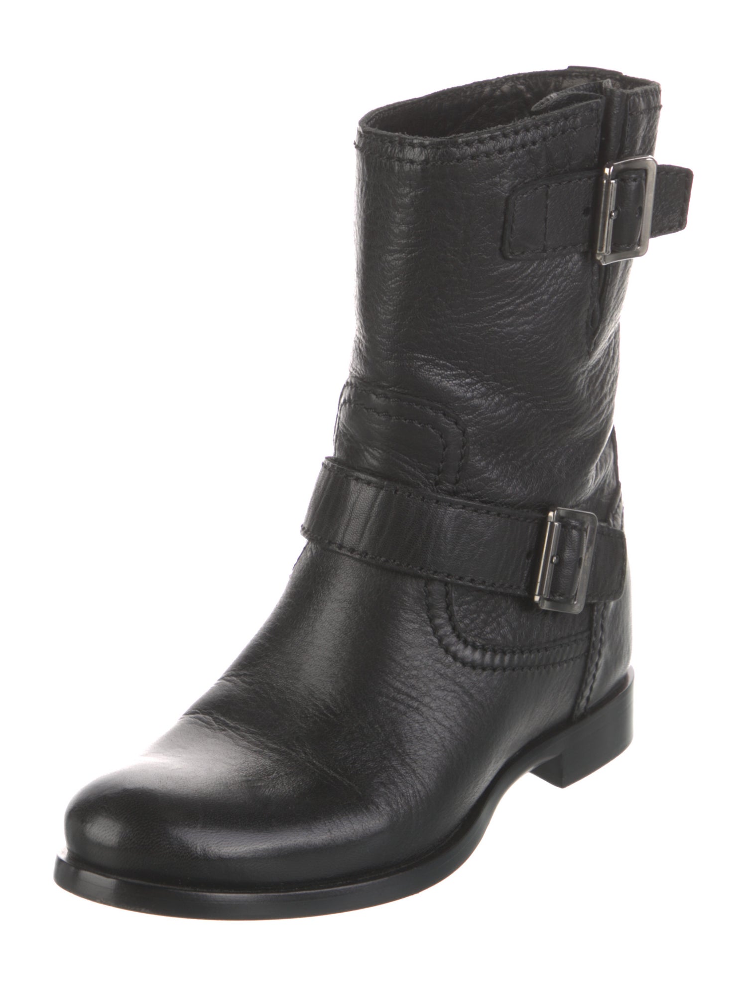 Prada Leather Moto Boots
