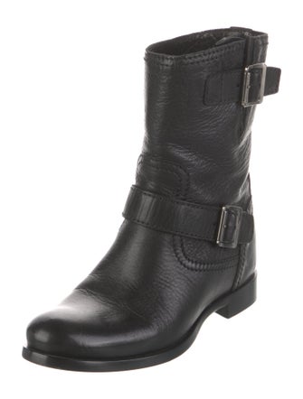 Prada Leather Moto Boots