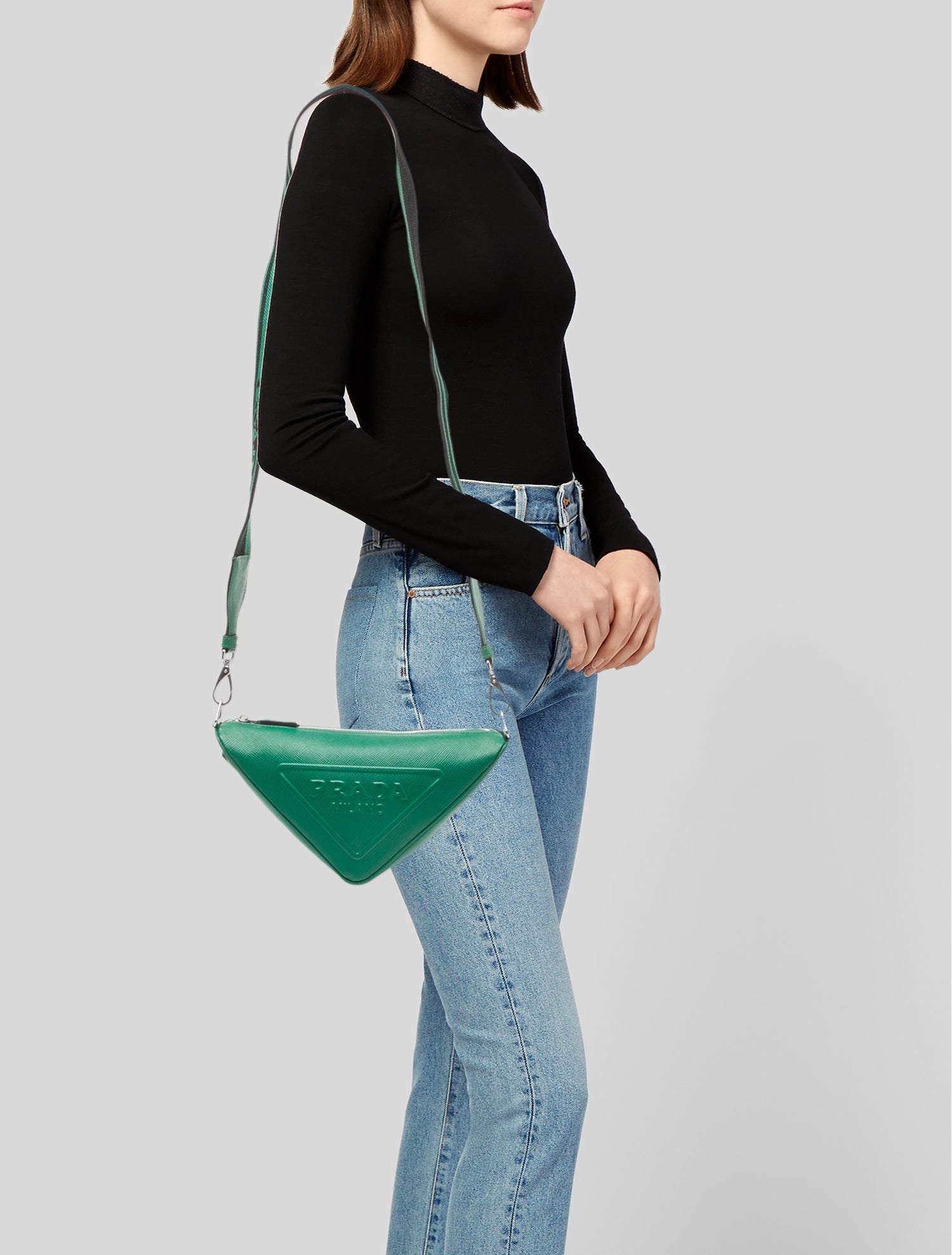 Prada Saffiano Lux Leather Triangle