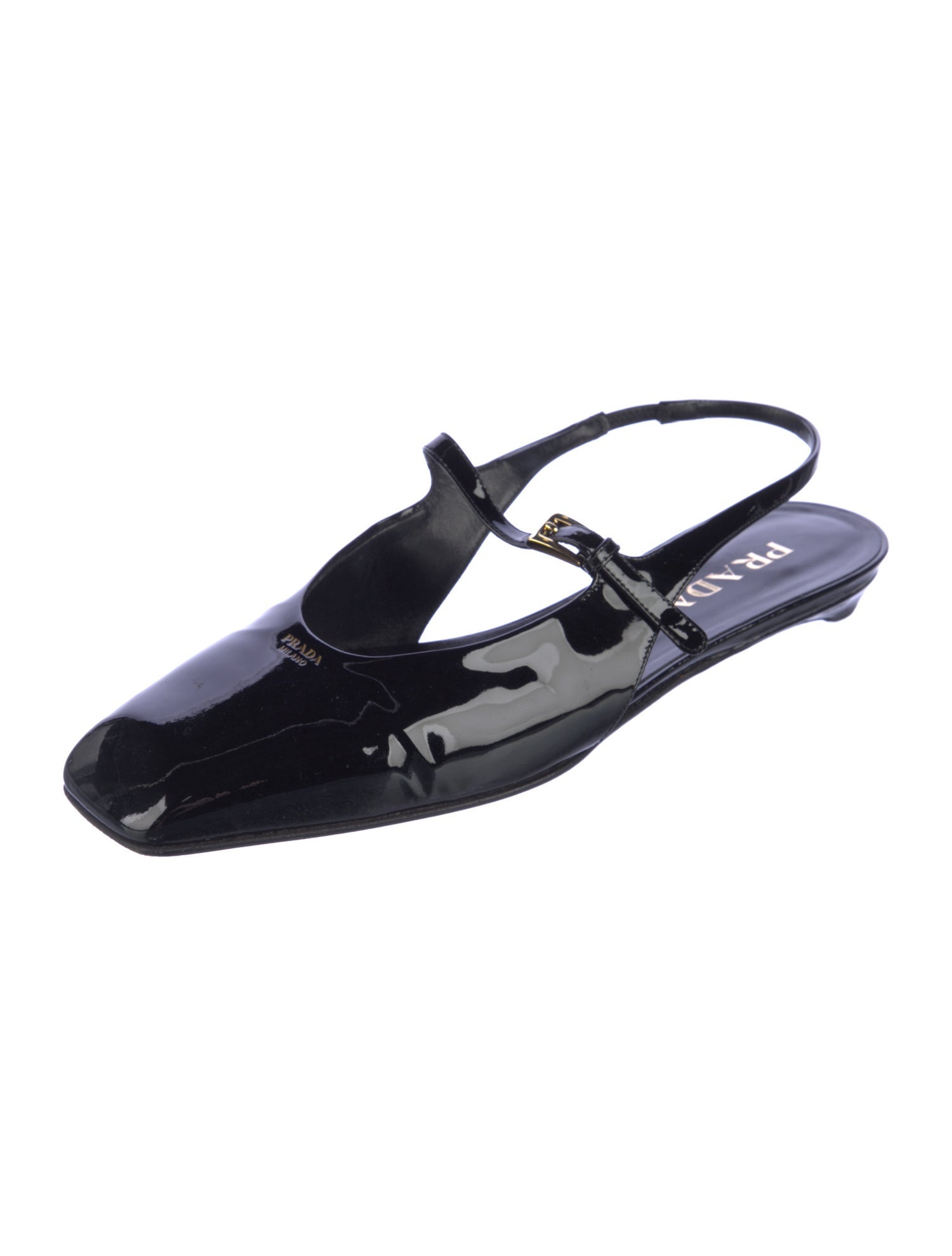 Prada Patent Leather Slingback Flats