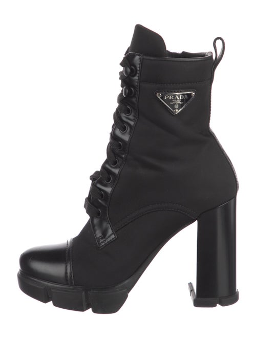 Prada Nylon Lace-Up Boots