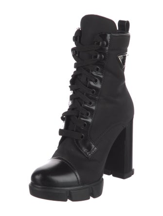 Prada Nylon Lace-Up Boots