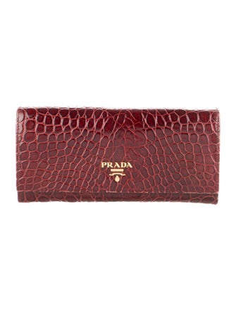 Prada Crocodile Continental Wallet