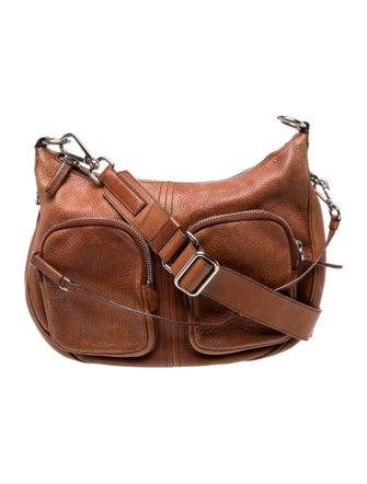 Prada Enameled Metal Triangle Messenger Bag