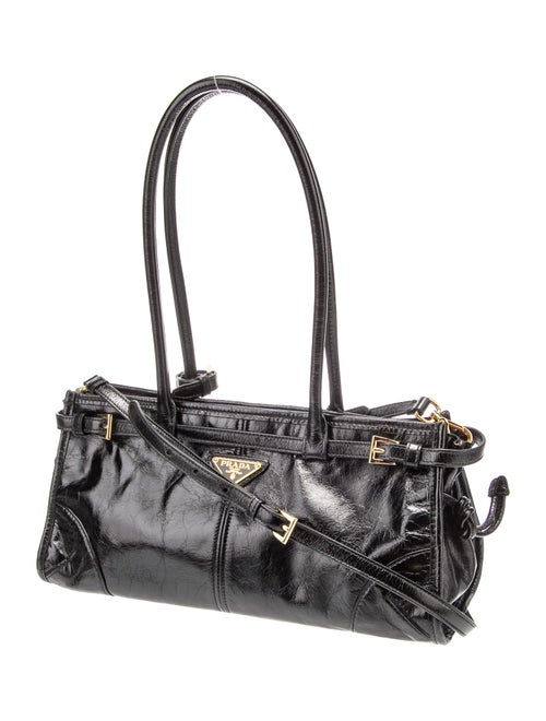 Prada Enameled Metal Triangle Bonnie Bag Medium