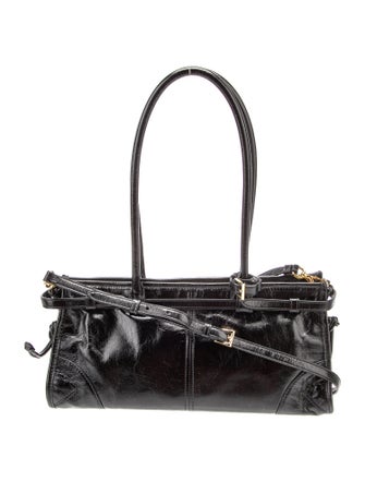 Prada Enameled Metal Triangle Bonnie Bag Medium