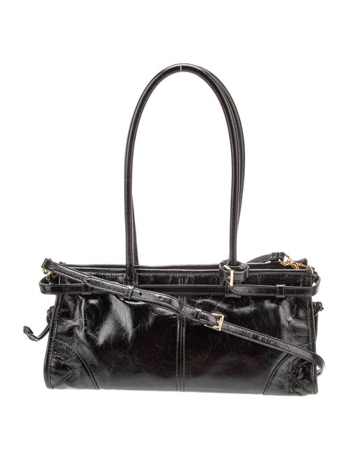 Prada Enameled Metal Triangle Bonnie Bag Medium