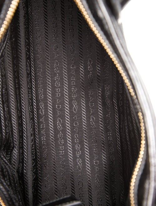 Prada Enameled Metal Triangle Bonnie Bag Medium