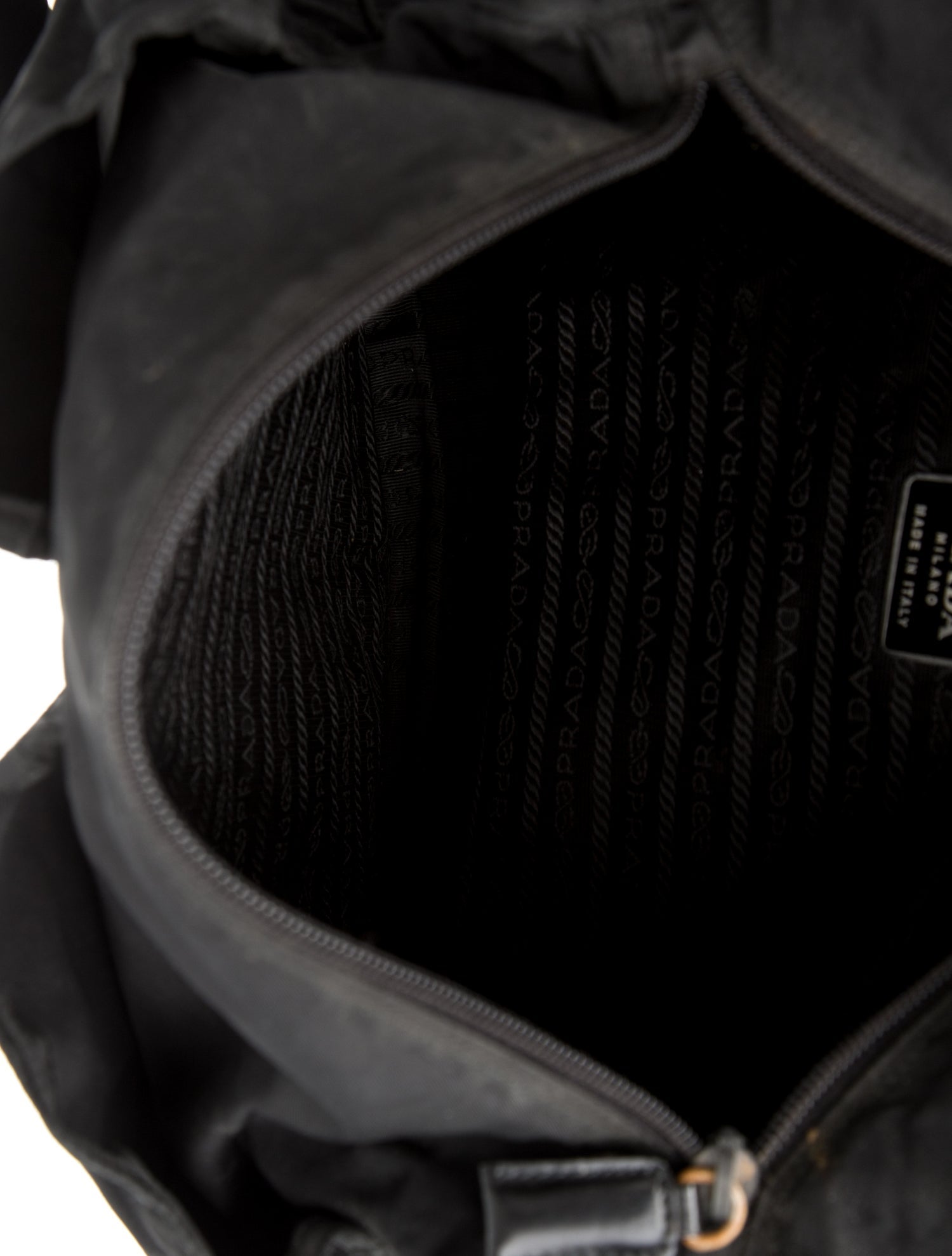 Prada Enameled Metal Triangle Messenger Bag