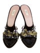 Prada Velvet Crystal Embellishments Slides