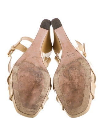 Prada Patent Leather Cutout Accent Sandals