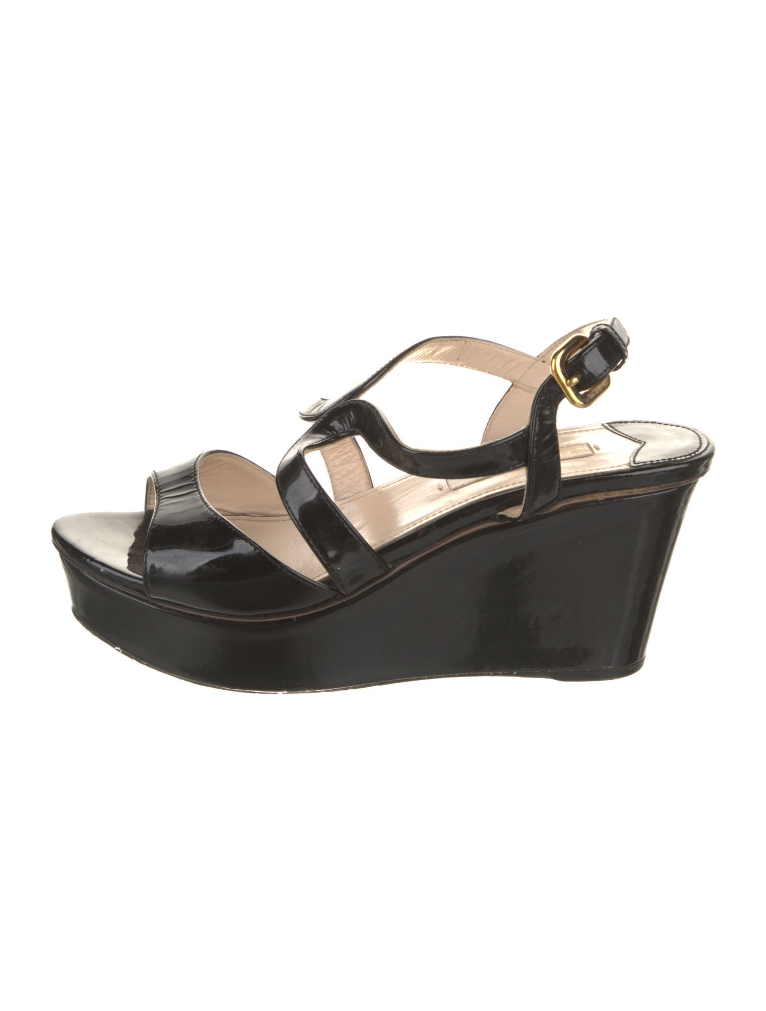 Prada Patent Leather Slingback Sandals