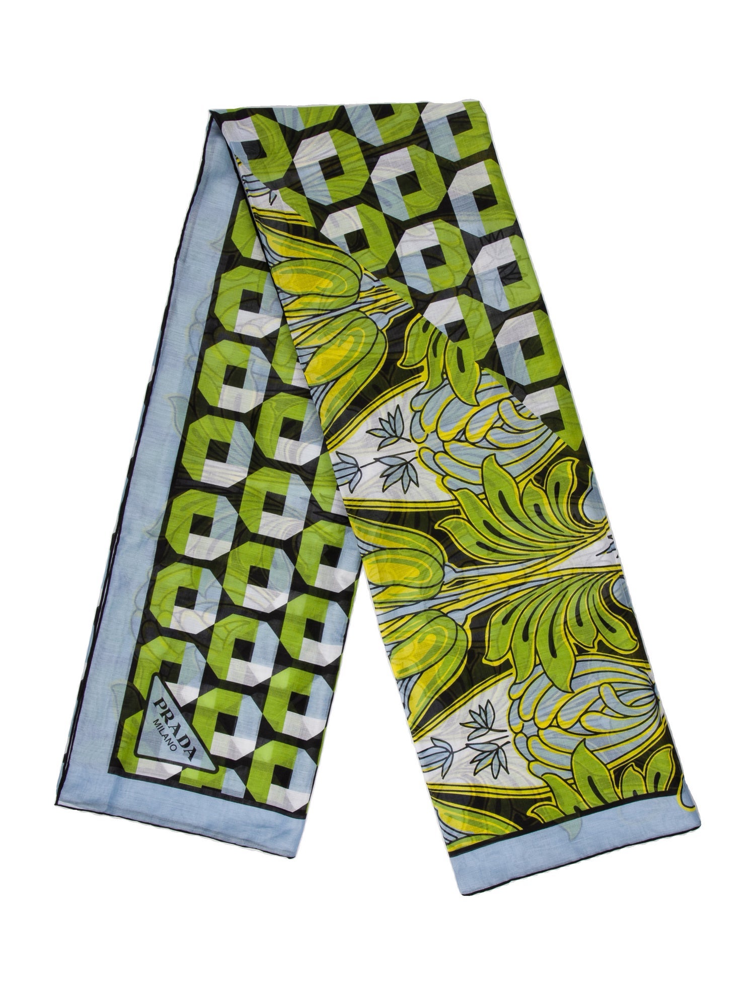 Prada Floral Print Scarf w/ Tags