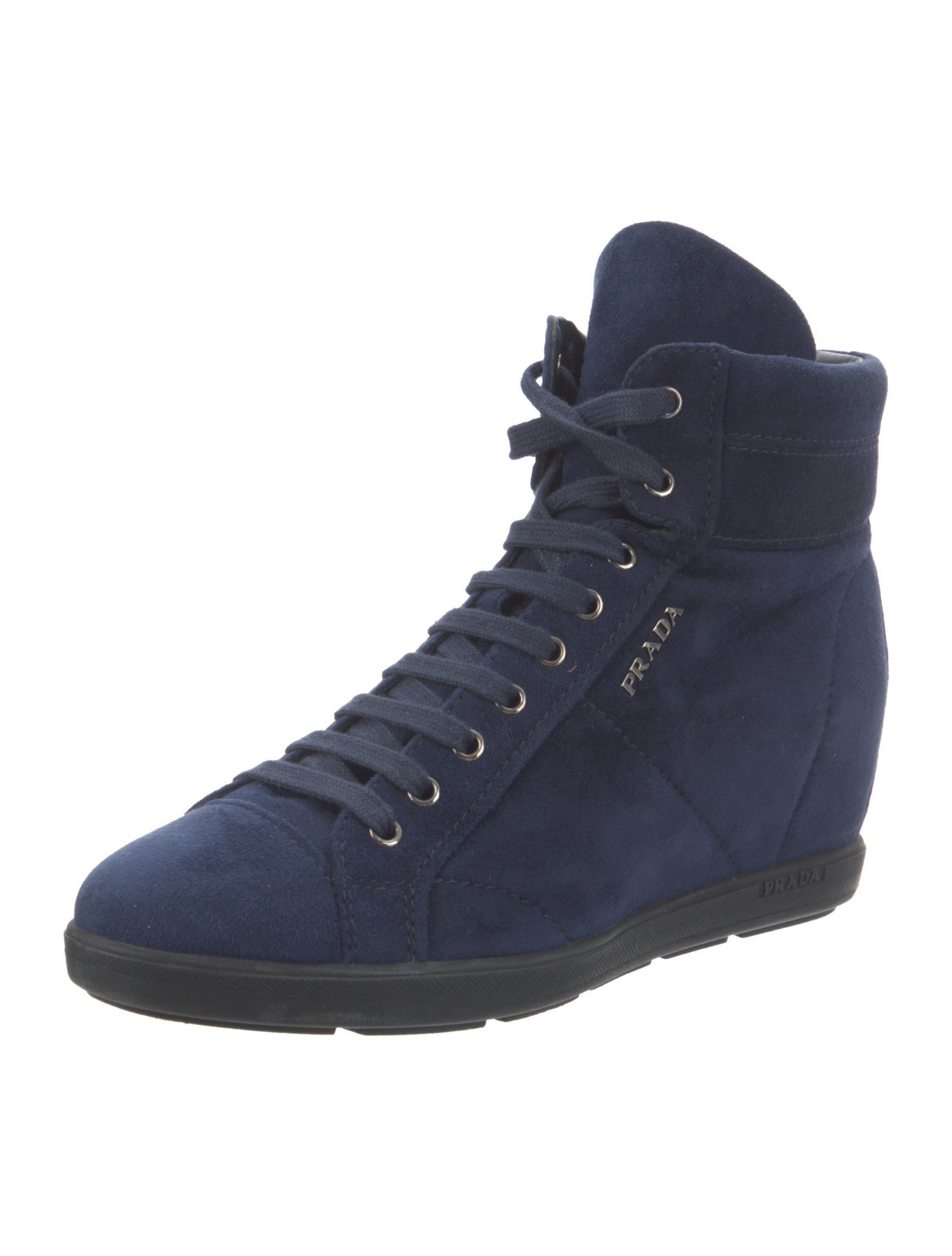 Prada Suede Lace-Up Boots