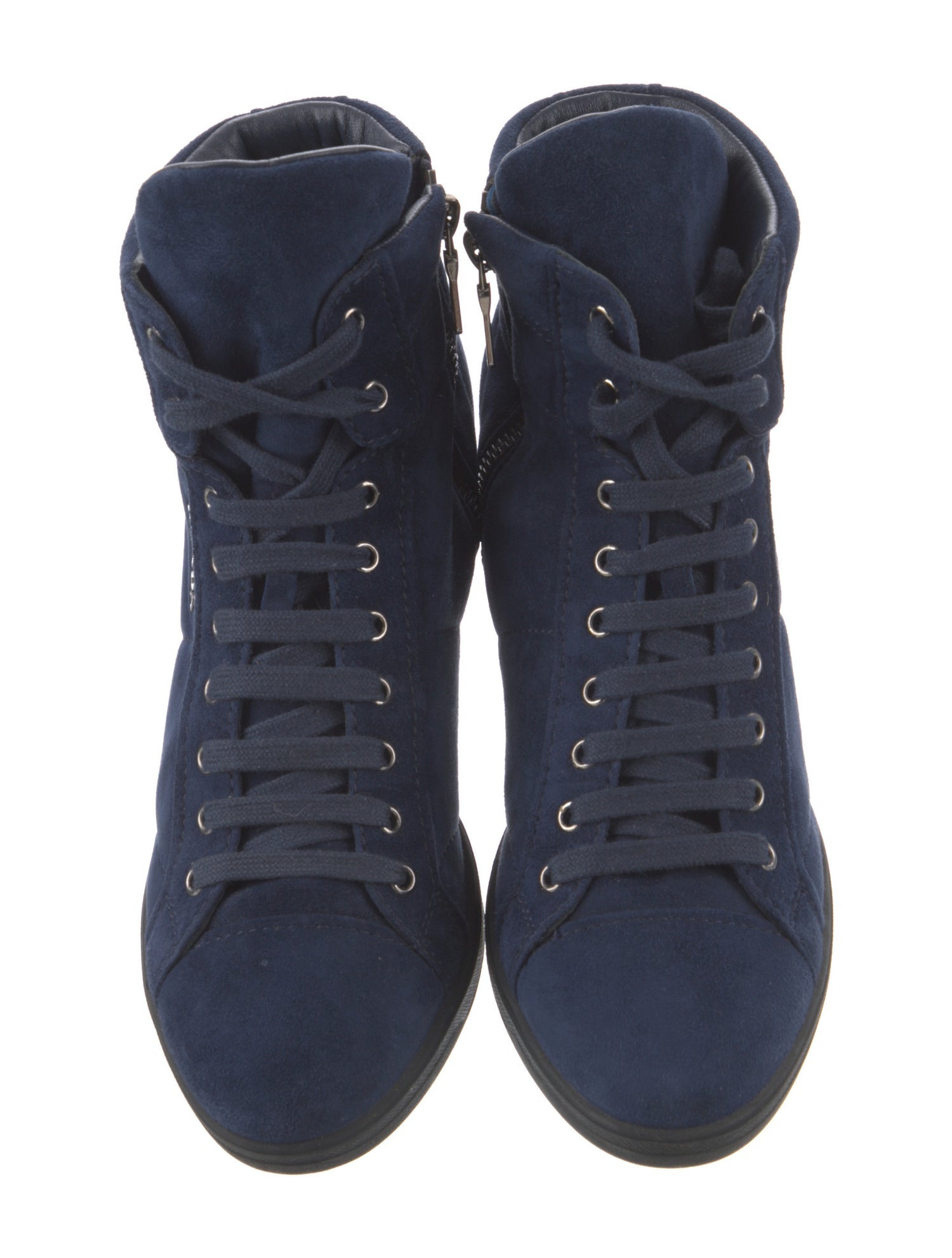 Prada Suede Lace-Up Boots