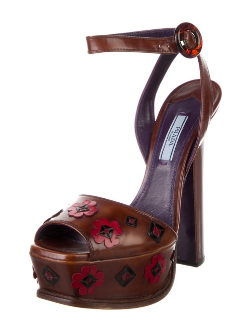 Prada Leather Printed Sandals