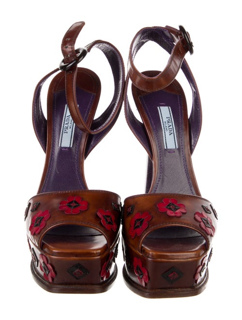 Prada Leather Printed Sandals