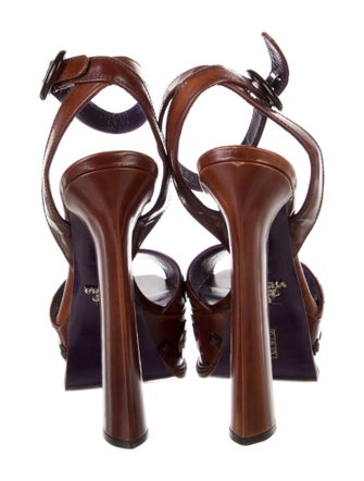 Prada Leather Printed Sandals