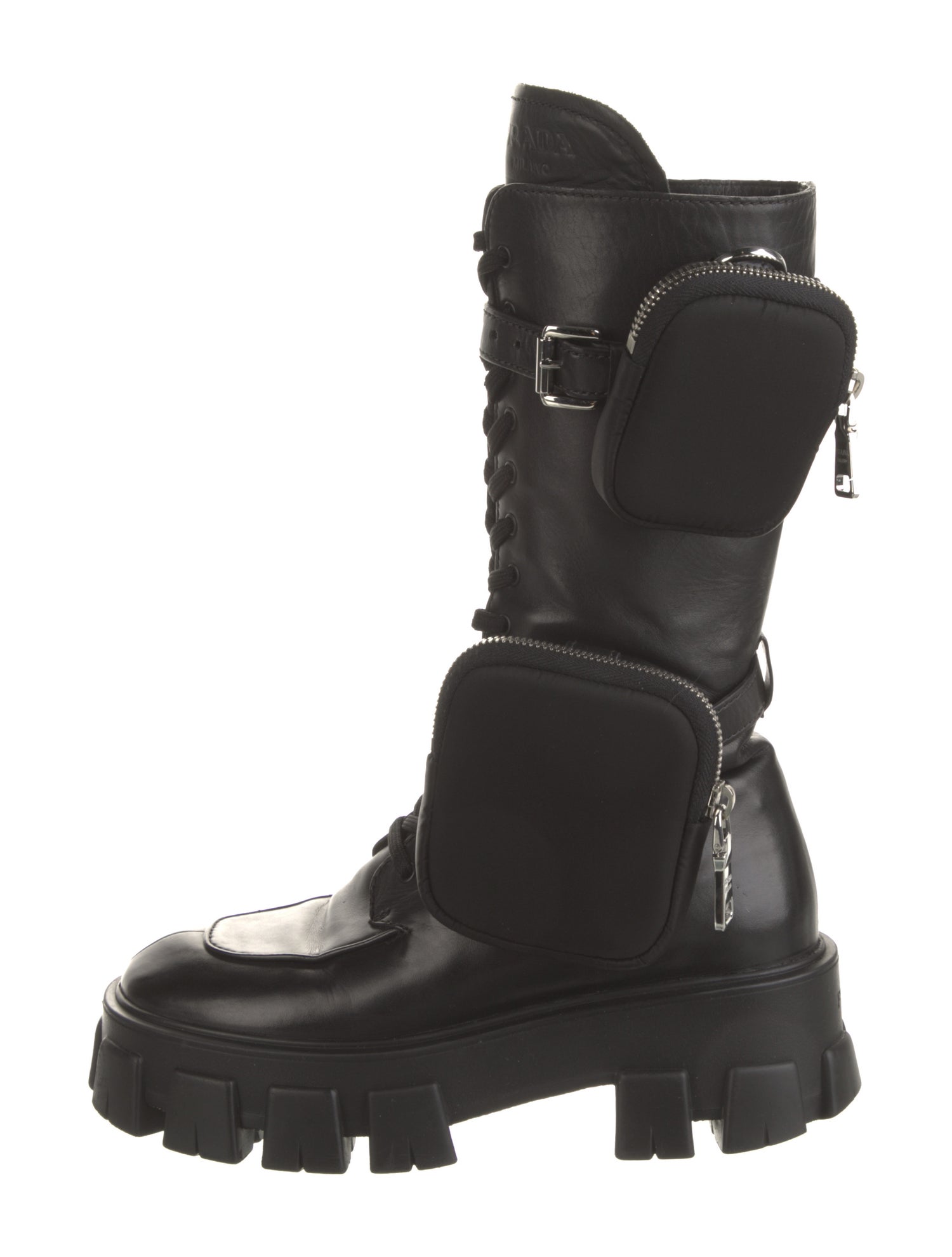 Prada Leather Combat Boots