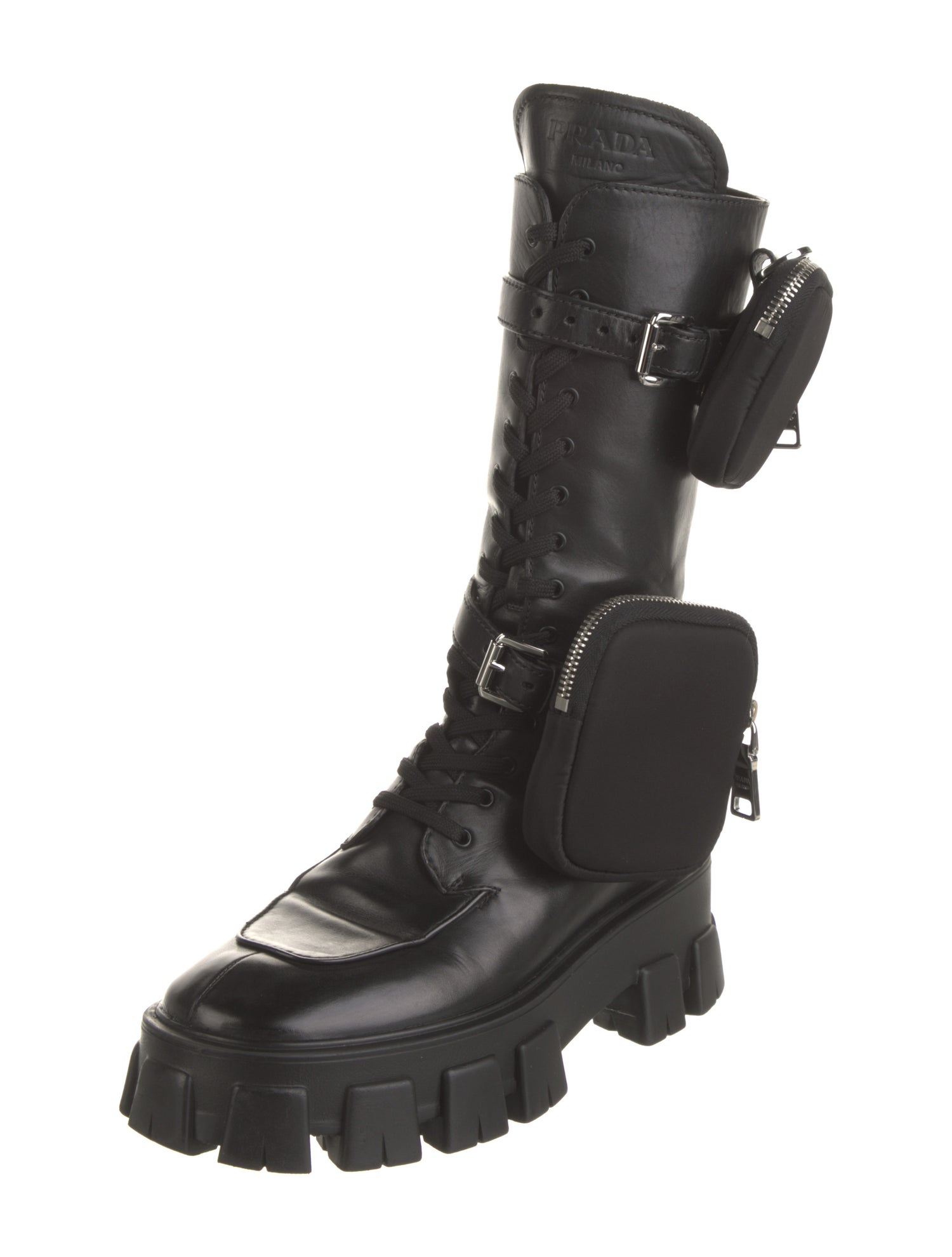 Prada Leather Combat Boots