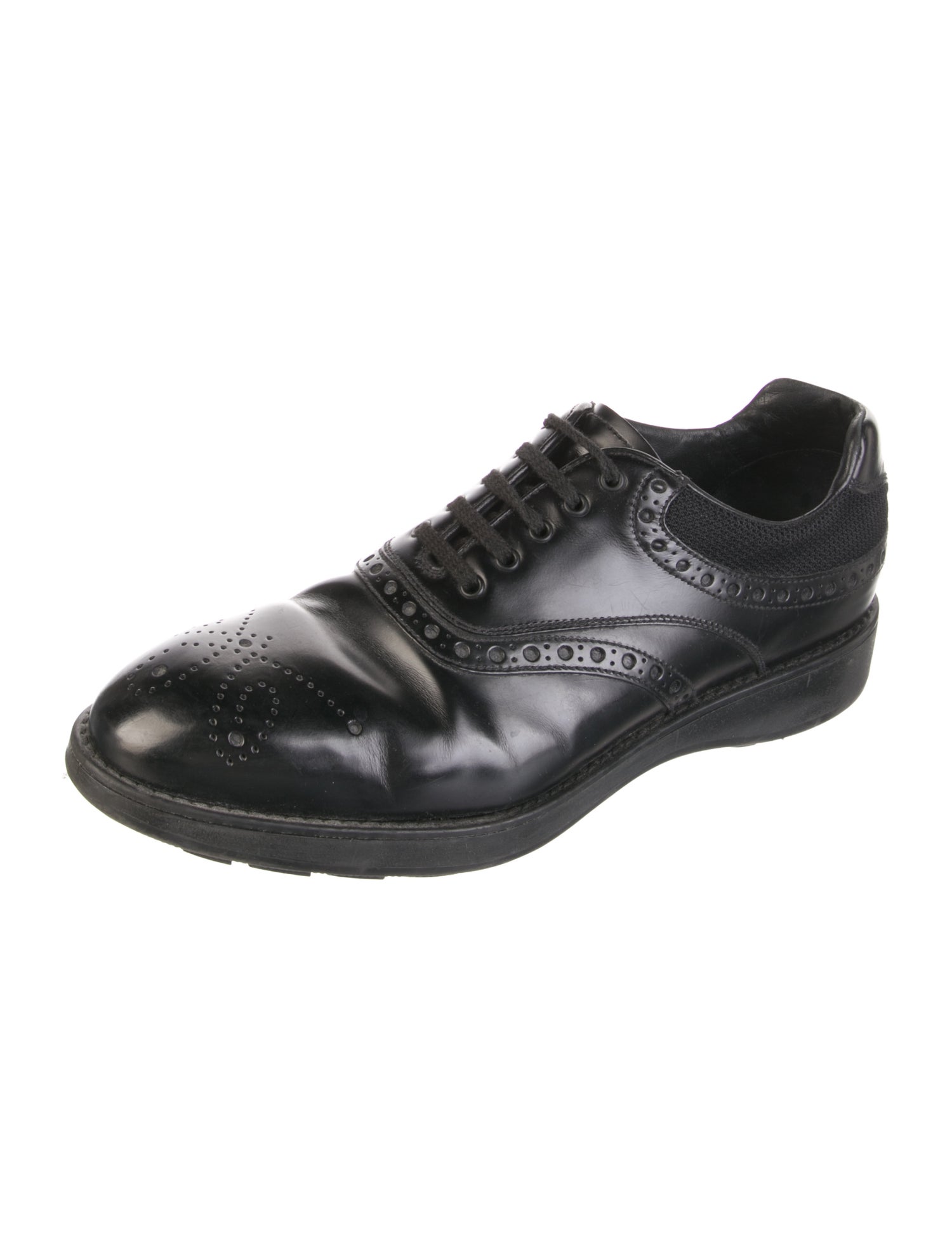 Prada Leather Lasercut Accents Brogues