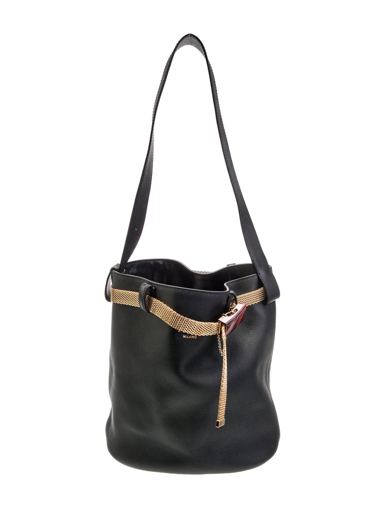 Prada Soft Calf Leather Jeweled Buckle 2025
