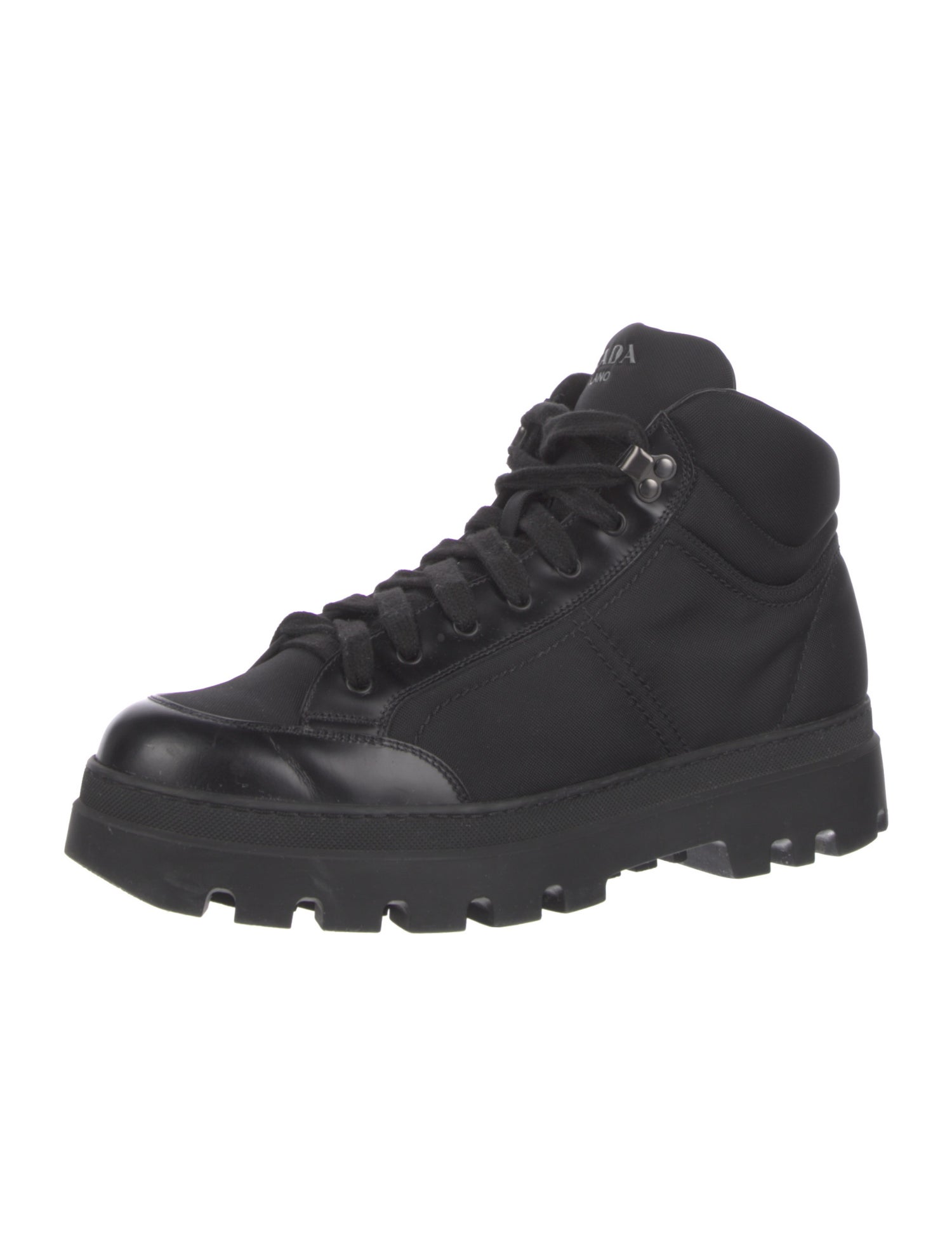 Prada Nylon Colorblock Pattern Boots