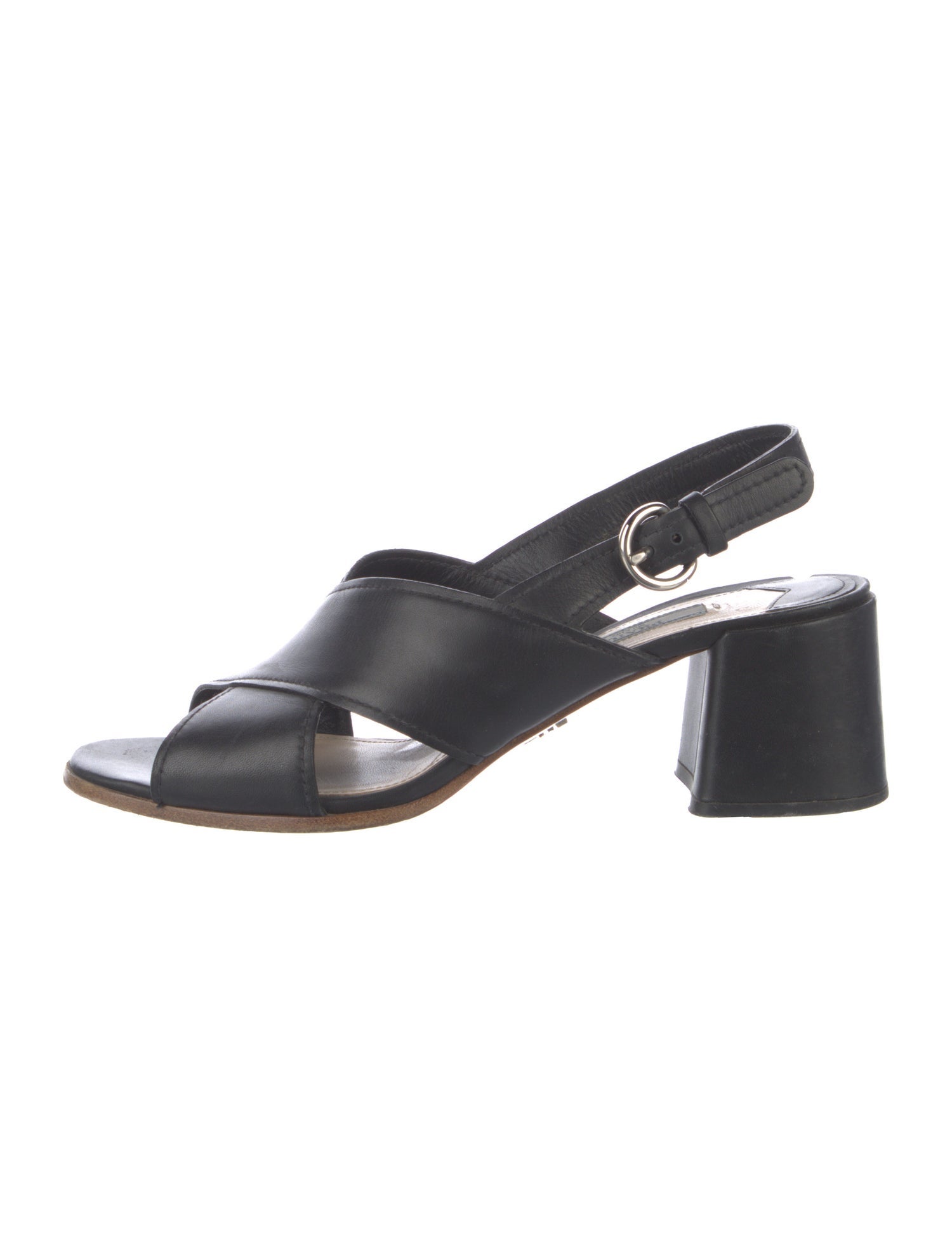 Prada Leather Slingback Sandals