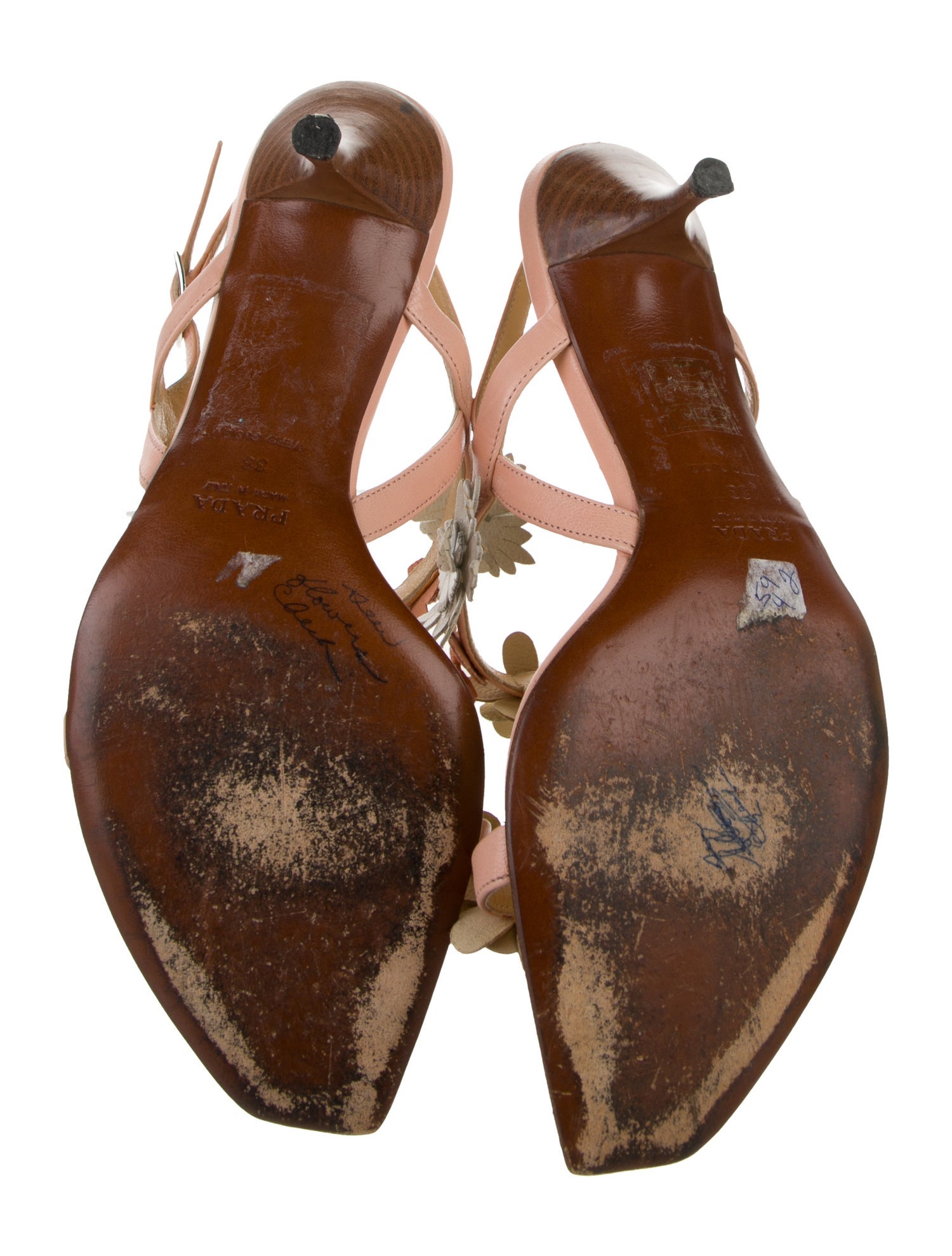 Prada Leather Slingback Sandals