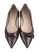 Prada Patent Leather Bow Accents Ballet Flats