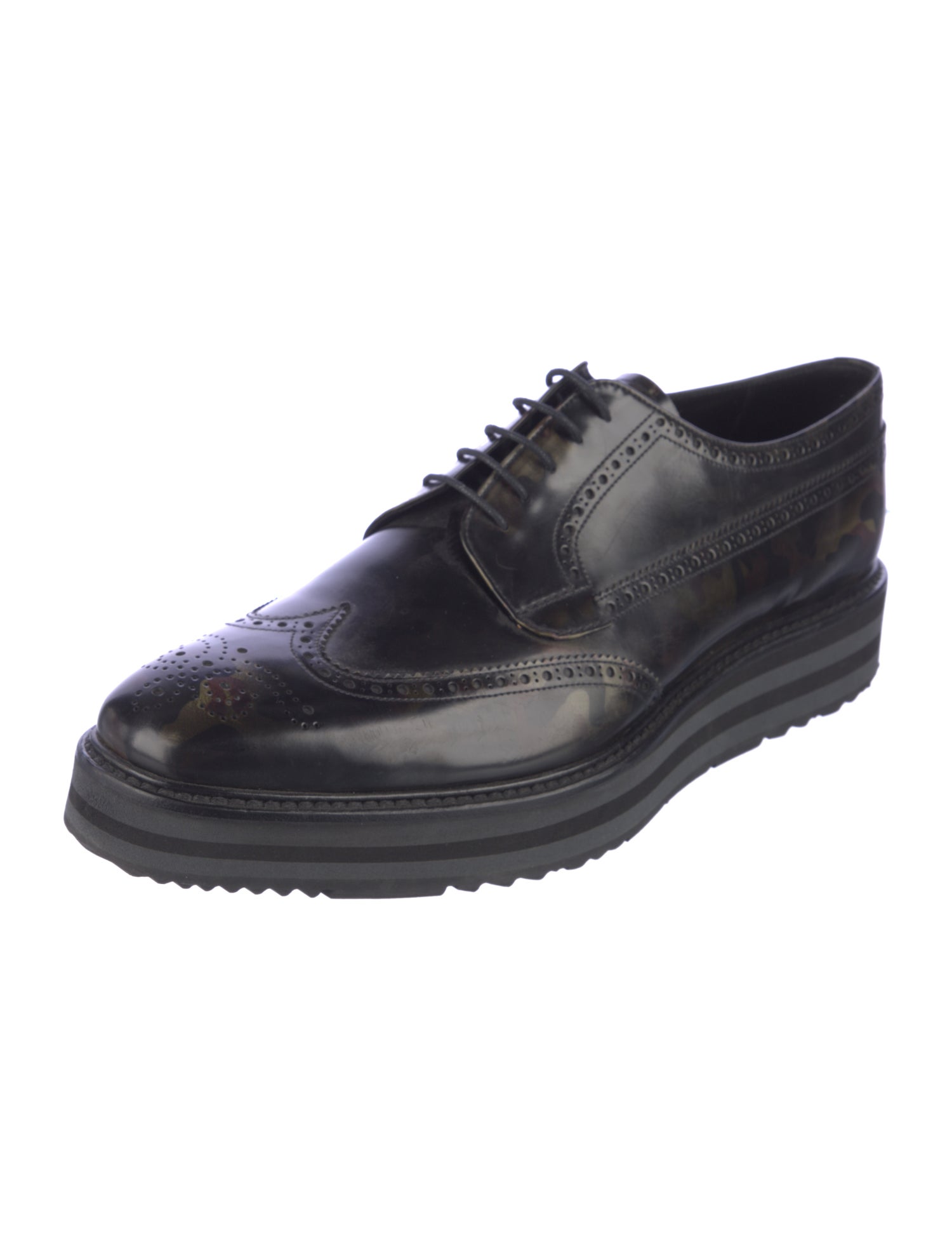 Prada Leather Lasercut Accents Brogues
