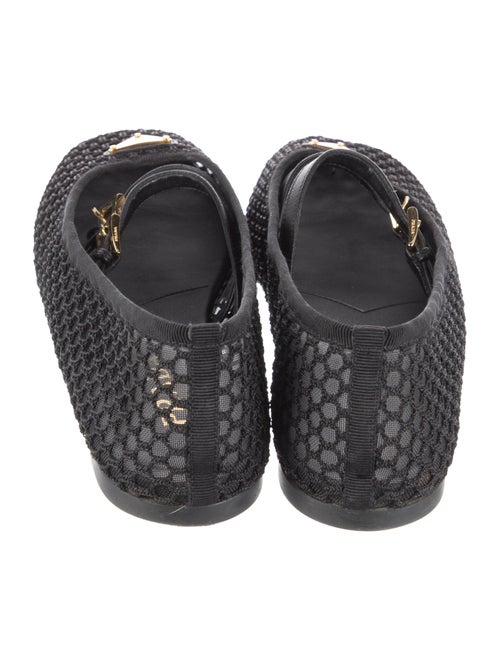 Prada Enameled Metal Triangle Mesh Flats