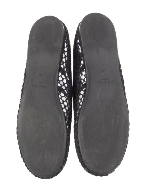 Prada Enameled Metal Triangle Mesh Flats