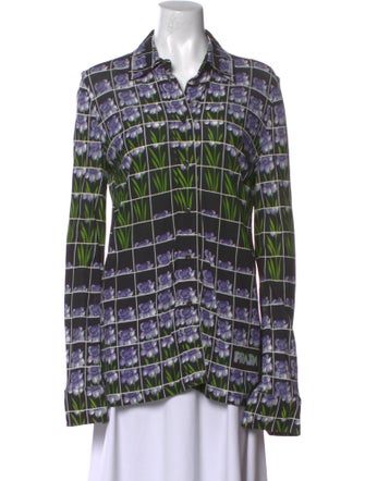 Prada 2019 Floral Print Button-Up Top