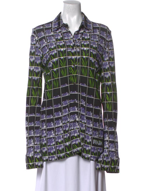 Prada 2019 Floral Print Button-Up Top